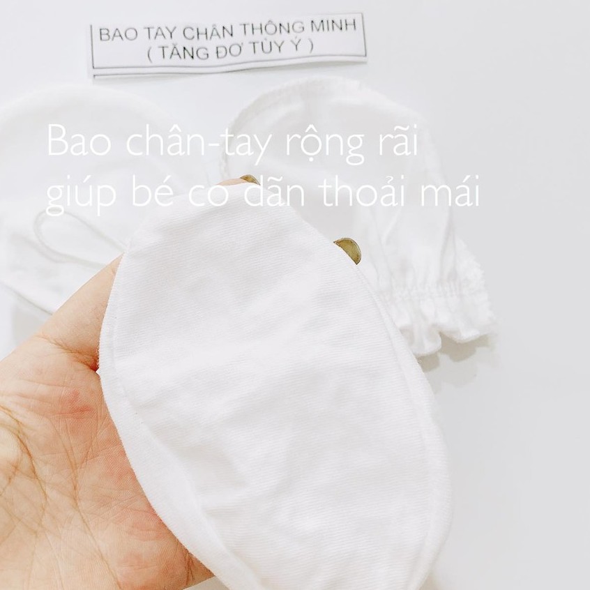 [CHÍNH HÃNG 100% COTTON]Bao Tay Bao Chân Tăng Đơ Thông Minh Jou , Bao Tay Bao Chân Sơ Sinh Chun Mềm