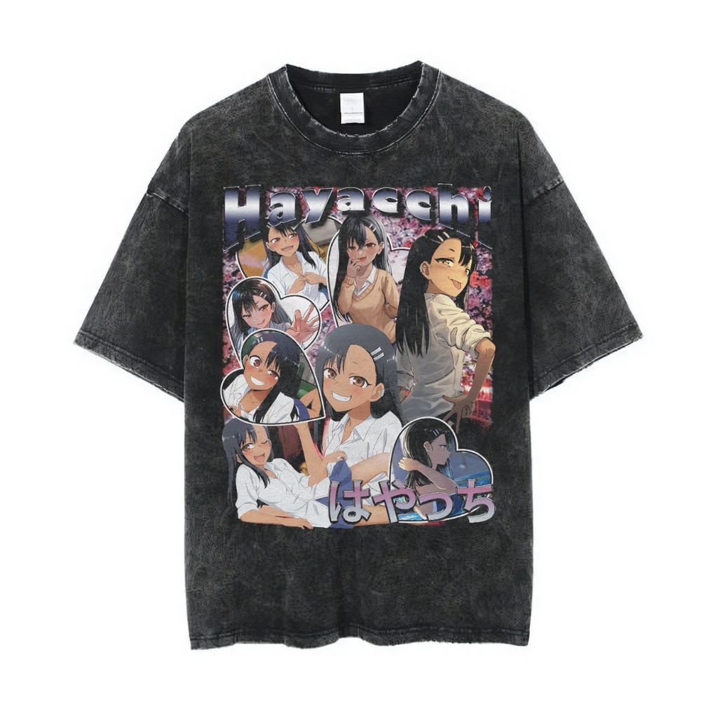 Áo Thun Oversized Tâm Lý Hayacchi | Đá Rửa Đá | Áo Thun In Hình Anime Độc Đáo | Ijiranaide, Nagatoro-san | Áo Thun Oversize | Phong Cách Cổ Điển | Áo