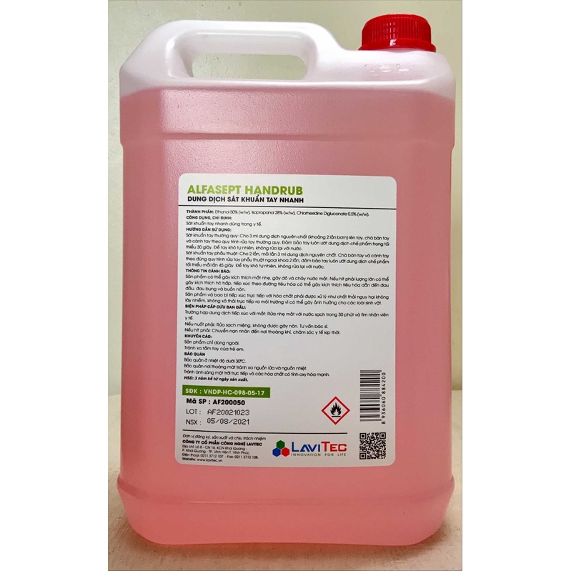Xả Hàng (Chính Hãng) Dung Dịch Sát Khuẩn Tay Nhanh ALFASEPT- Can 5 Lít (Có Hóa Đơn Đỏ Công Ty) | BigBuy360 - bigbuy360.vn