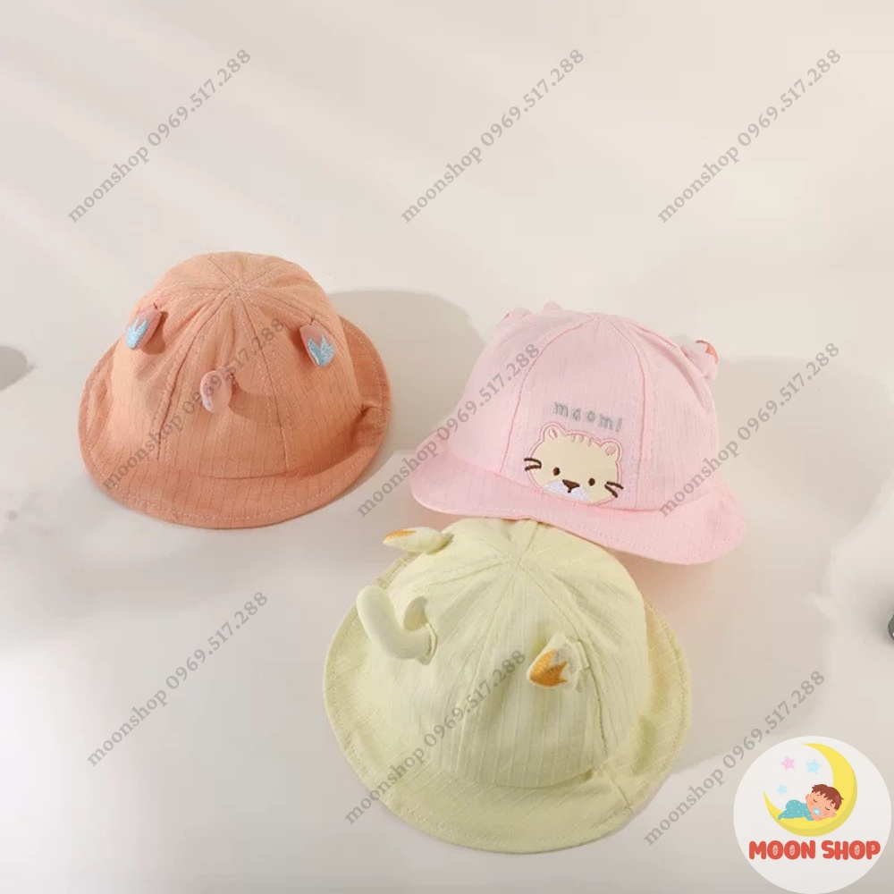 Mũ Bé Gái Hình Chú Mèo Đáng Yêu Cho Bé Từ 3 - 12 Tháng Tuổi Vòng Đầu 46 - 48 Cm