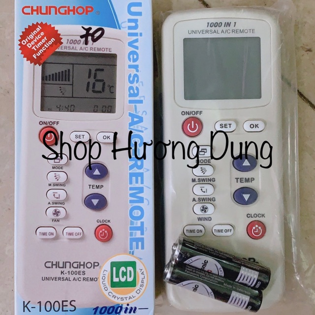Remote Điều khiển điều hoà đa năng có kèm pin
