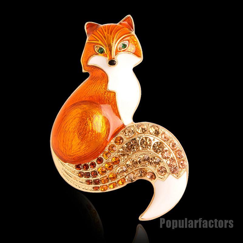 Ghim Cài Áo Hình Con Cáo Đính Đá Nhân Tạo Thời Trang