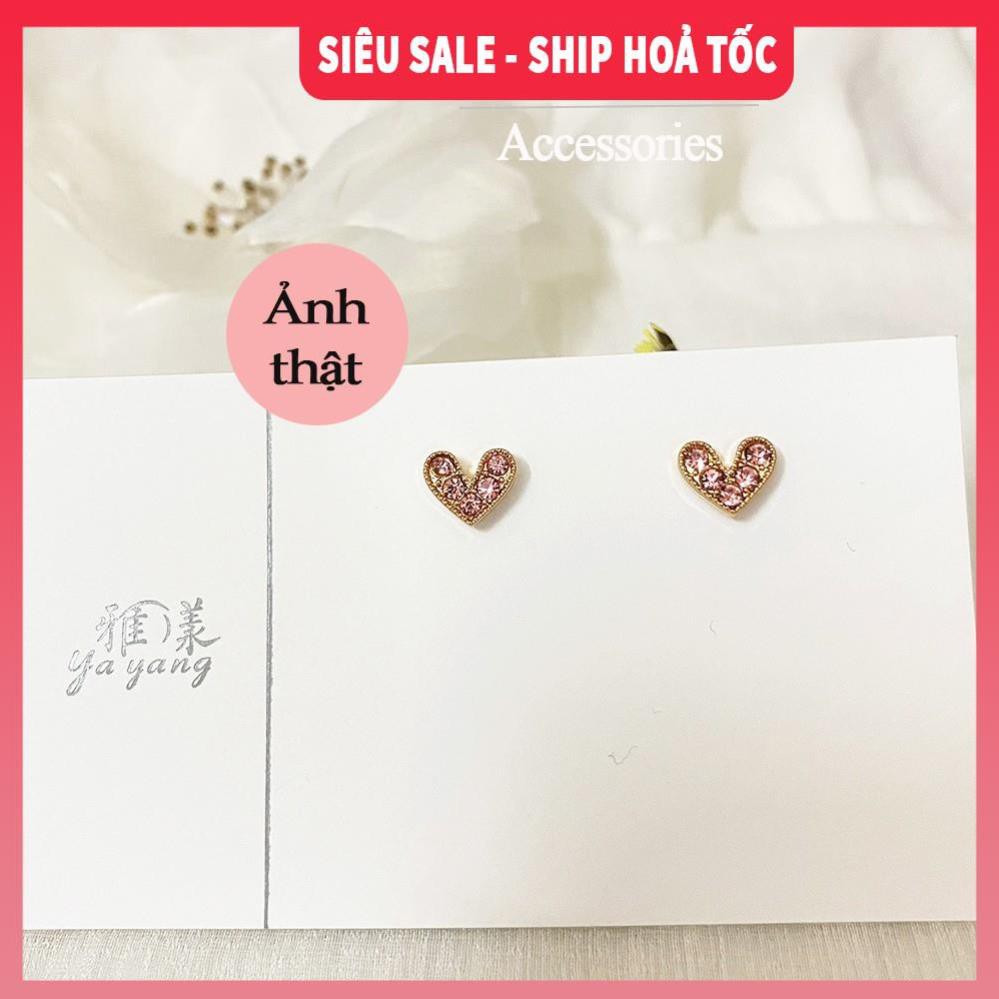 [SIÊU SALE - KÈM ẢNH THẬT] Bông tai bạc 925 đính đá hình trái tim| Khuyên tai nữ| Bông tai đẹp - Wink Accessories L1AS01