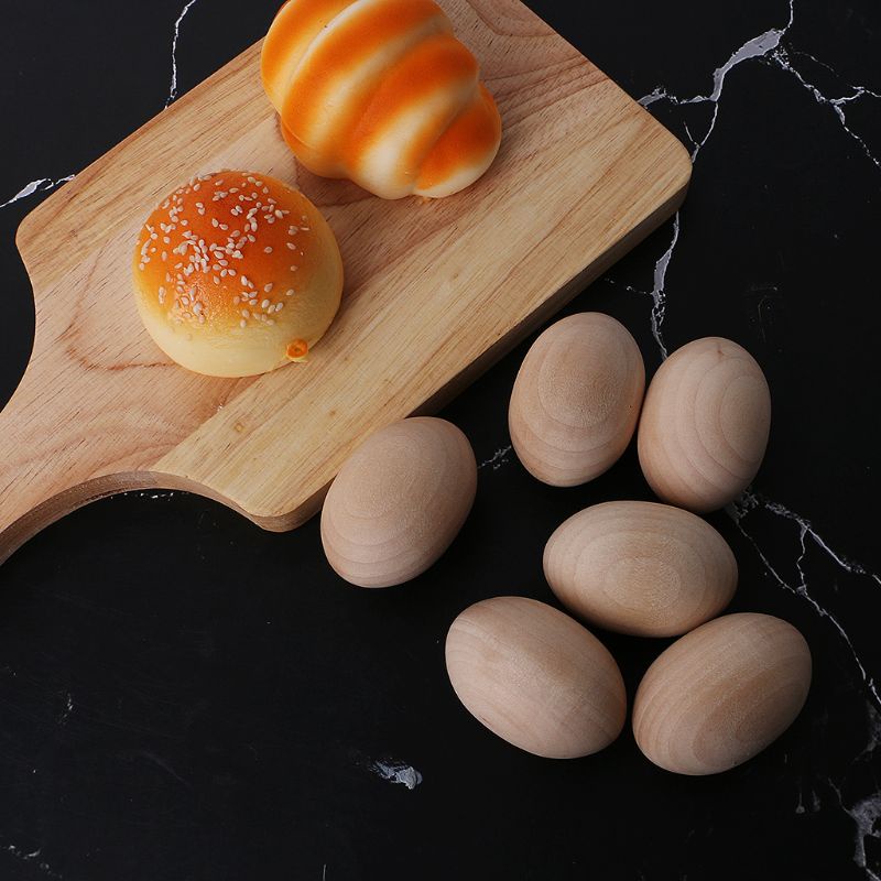 Trứng Gỗ Tự Nhiên Dùng Vẽ Tranh DIY Sáng Tạo