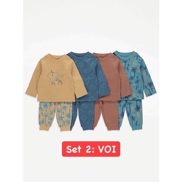 Combo 4 bộ thu đông cho bé trai George UK săn sale