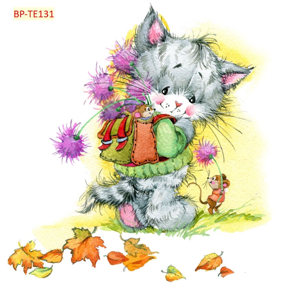 Tranh Dán Tường 3D Phòng Trẻ Em HÌNH VẼ CHIBI không phai màu