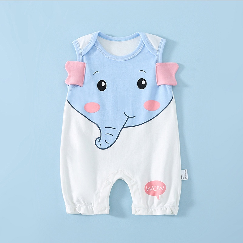 Bodysuit cho bé trai bé gái sơ sinh 0-12 tháng kiểu dáng liền thân sát nách dễ thương _ BD31