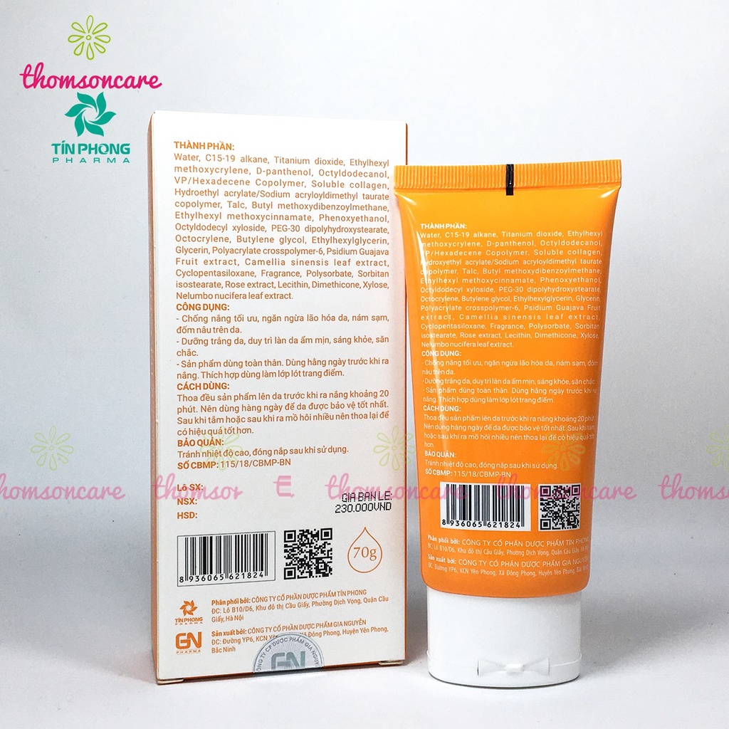 Kem chống nắng Esunvy SPF 50+ từ thảo dược, cho da mặt và toàn thân, làm kem nền trước trang điểm