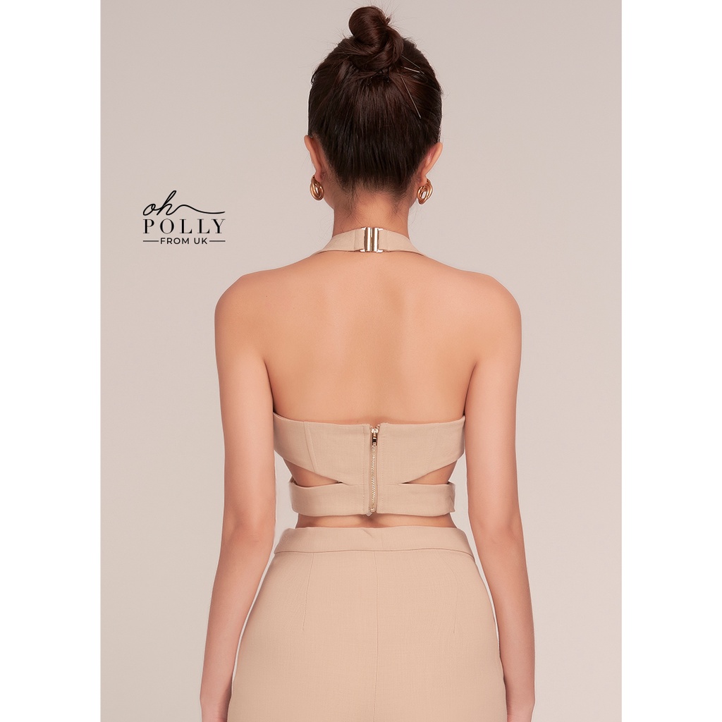 Oh Polly- Áo croptop sang chảnh sexy, cổ yếm nữ