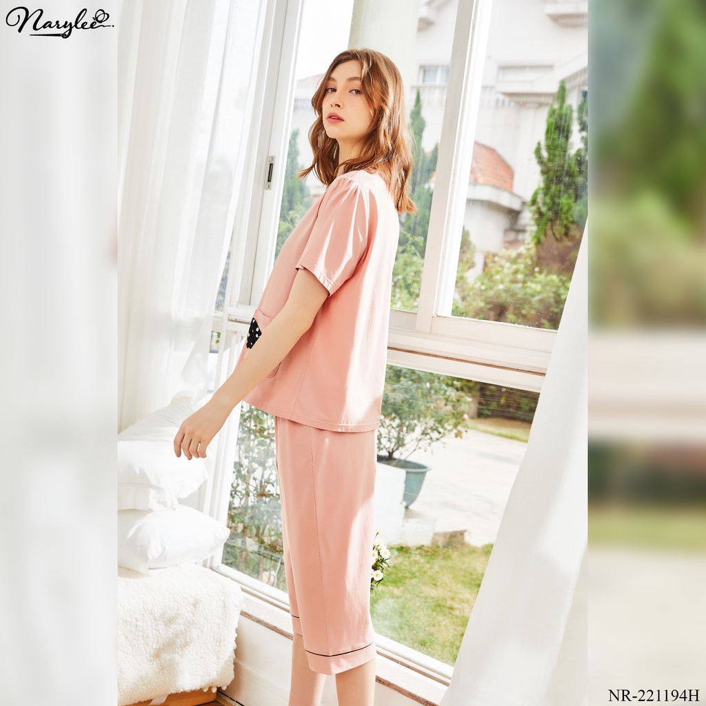 Đồ bộ mặc nhà nữ pyjama áo cộc quần lửng Narylee cotton nhập khẩu mềm mịn chống UV kháng khuẩn mã NR - 221194