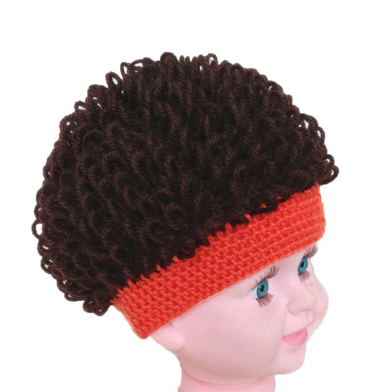 Mũ đội với tóc giả xoăn xinh xắn dành cho bé gái bé trai