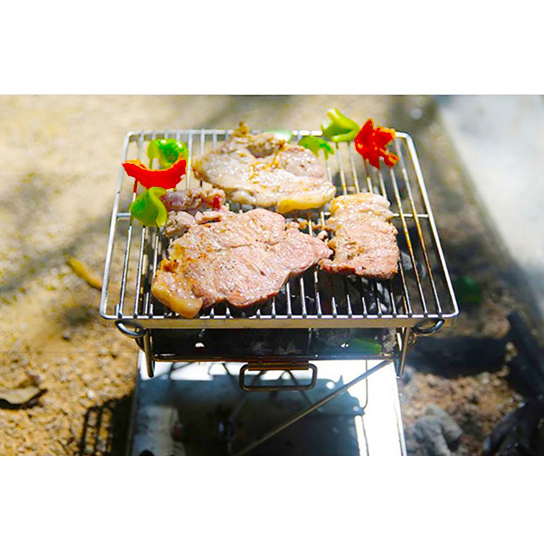 Bếp nướng BBQ than hoa dã ngoại gập gọn campingmoon 1-2 người x-mini