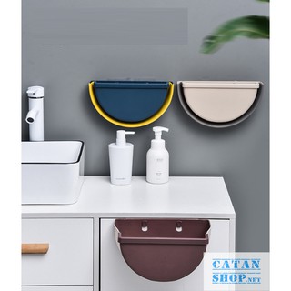 Giỏ, Thùng rác TRÒN gấp gọn treo kẹp tủ bếp nhựa dẻo siêu bền cho căn nhà bạn (màu ngẫu nhiên) GD352-ThungracGG-Tron