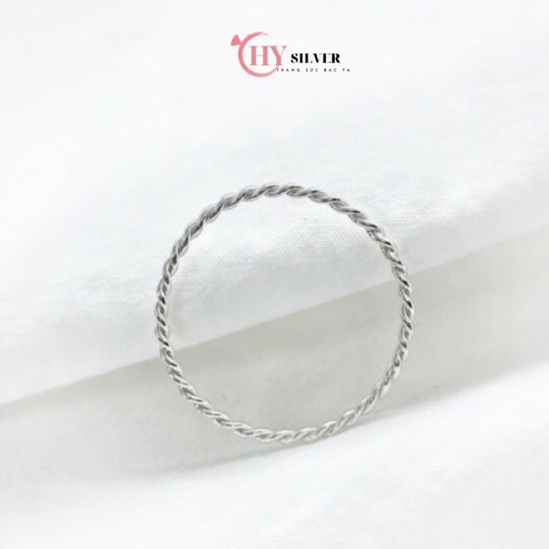Nhẫn bạc ta xoắn trơn nhỏ xinh đơn giản nhẹ nhàng nhẫn nữ bạc thật giá rẻ
