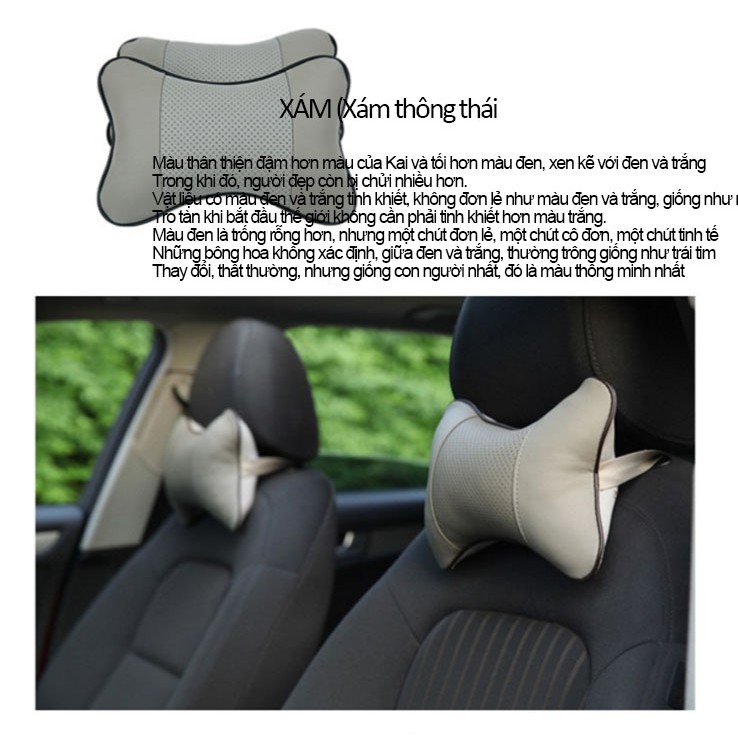 Gối tựa đầu và cổ bọc da PU 25 * 17 cho xe hơi