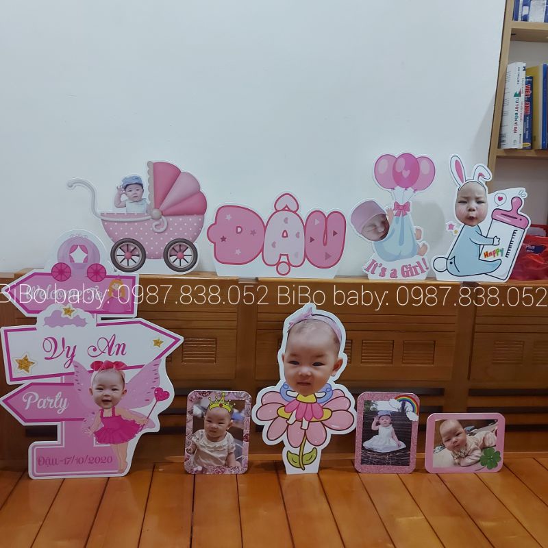 Combo banner, chibi, tên để bàn, cây welcome thiết kế theo yêu cầu -BiBo baby