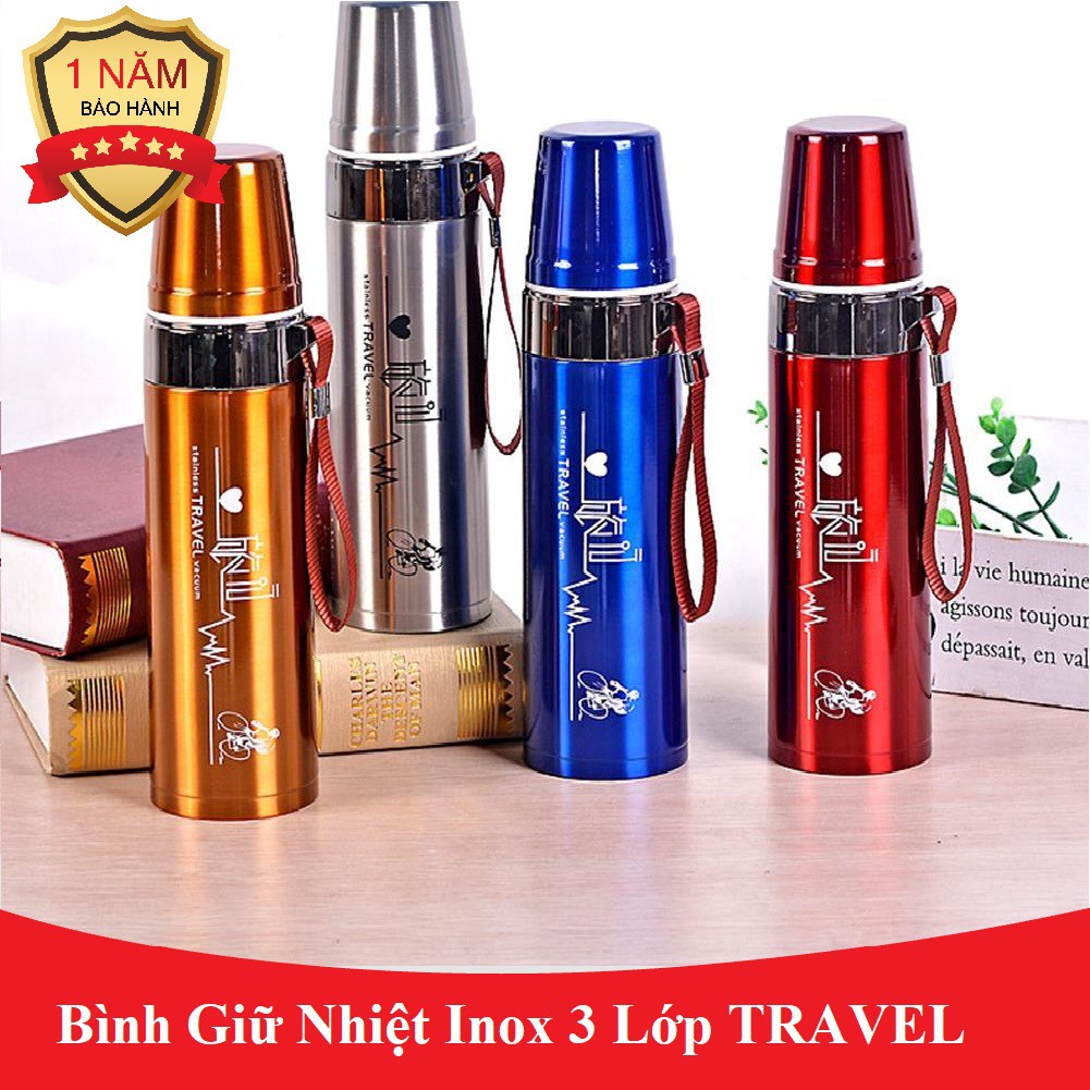 Bình giữ nhiệt inox 800ml 12 tiếng Travel Vacuum