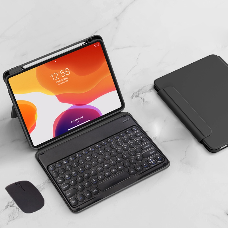 Ốp Bao Da Máy Tính Bảng Có Bàn Phím Bluetooth Và Ngăn Đựng Bút Cho IPad 9th Generation 2021 IPad 10.2 Inch 7th 8th 9th Ốp
