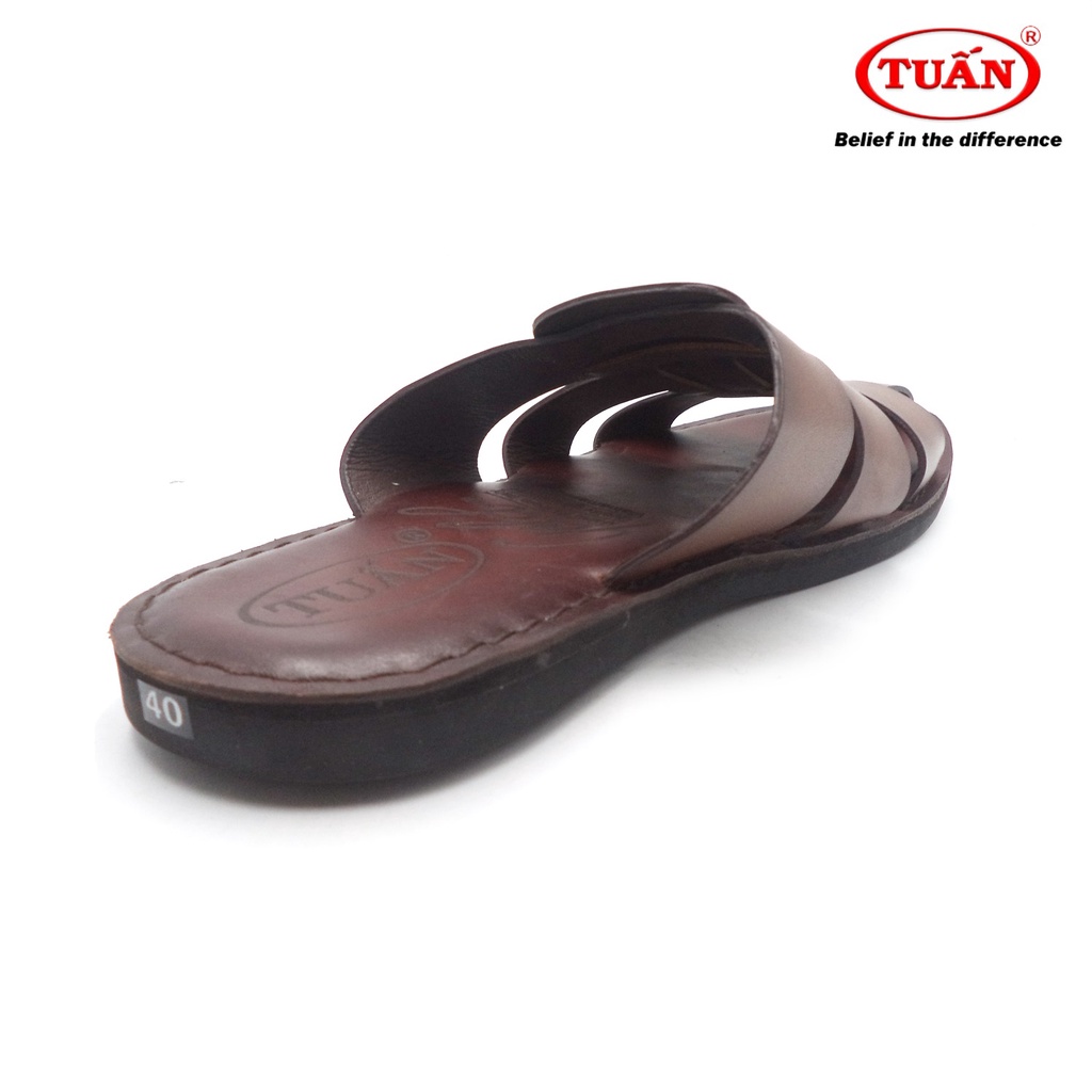 Dép da nam quai rọ thương hiệu Tuấn DXHU-10F