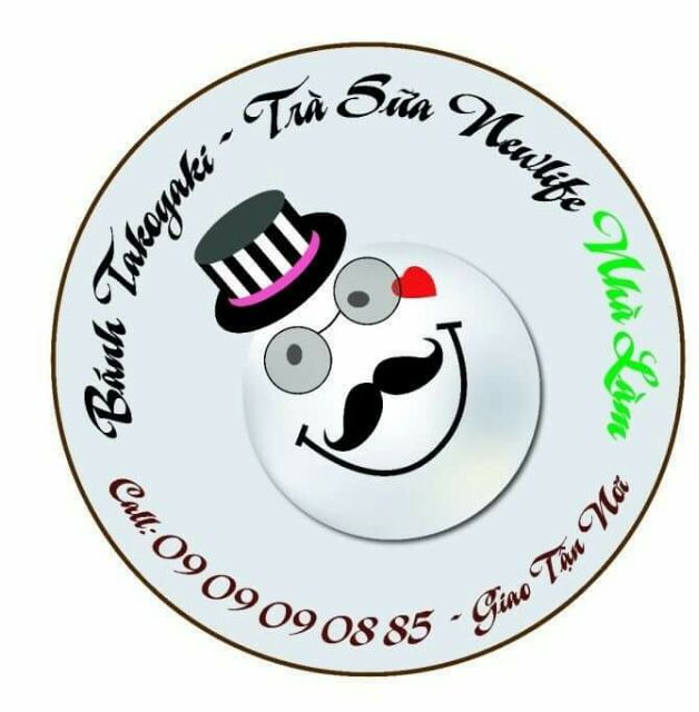 In tem decal dán ly trà sữa, khô gà