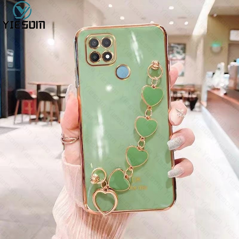 Ốp Điện Thoại Bảo Vệ Camera Kèm Dây Đeo Cổ Tay Sang Trọng Cho Realme C31 C35 C21Y C25Y C25 C21 C20 C17 C15 C11 2021 C12