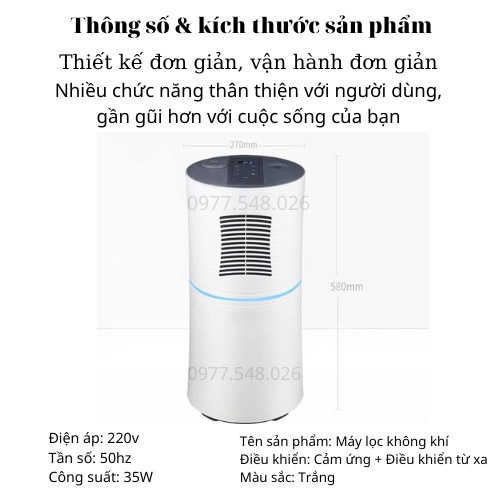 Máy lọc không khí tạo ẩm, Máy lọc bụi mịn công nghệ Plasmacluster ion cho không gian 60m2 bảo vệ sức khỏe gia đình Hapo