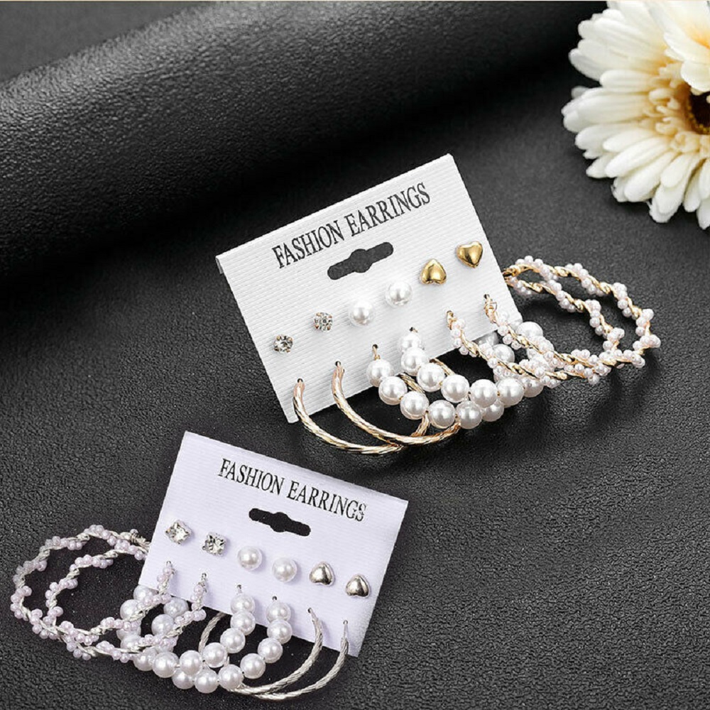 Set 6 Khuyên Tai Nữ Thời Trang Đơn Giản