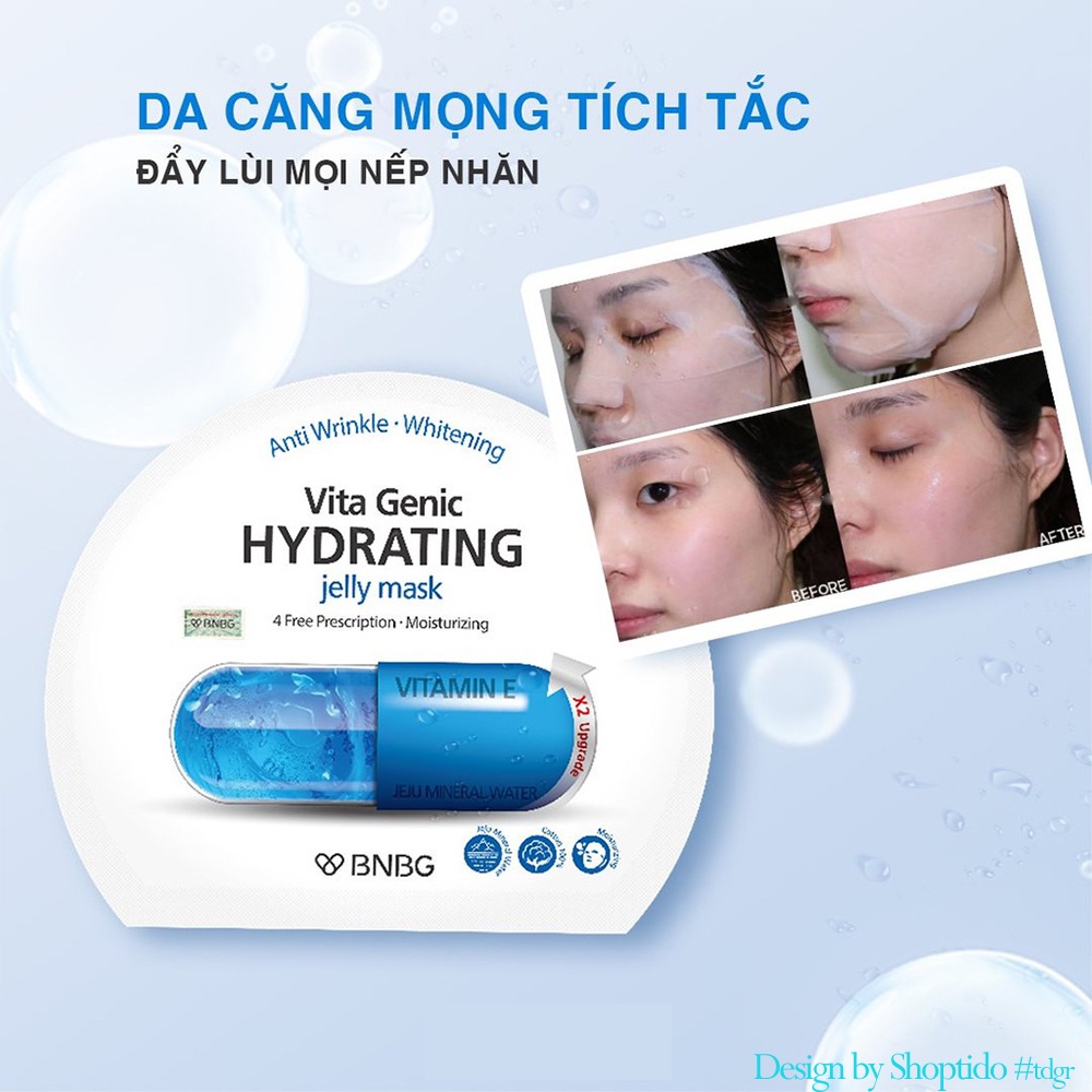 Combo 10 Mặt nạ BNBG dưỡng ẩm cho da Vita Genic Hydrating Jelly Mask 30ml NPP Shoptido