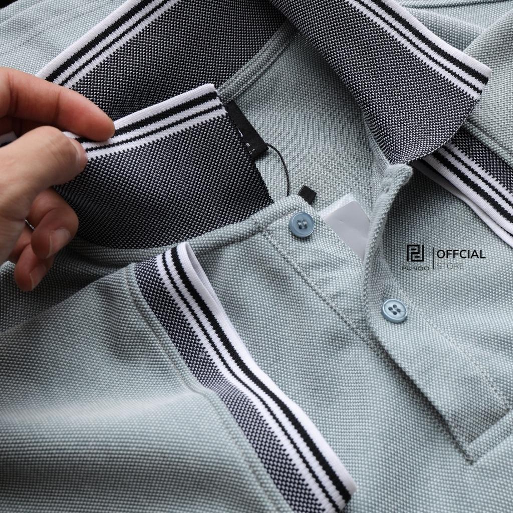 Áo thun polo nam PUNDO có cổ màu trơn chất vải mềm mát APPD46