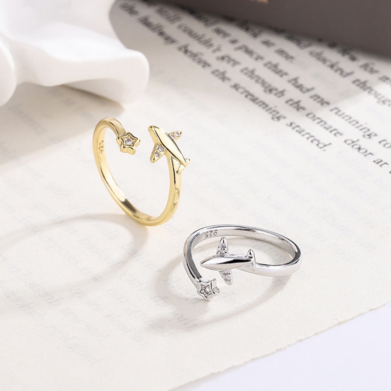 Vòng Tay / Nhẫn / Vòng cổ Đính Đá Hình Máy Bay Phong Cách Hàn Quốc Dành Cho Nữ