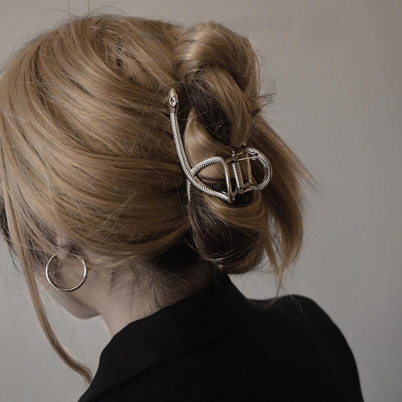 Kẹp Tóc Kim Loại Hình Con Rắn Cỡ Lớn