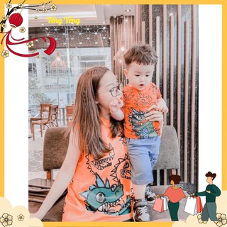 ANU267 - ÁO PHÔNG ĐÔI KHỦNG LONG CHO MẸ VÀ BÉ