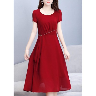 GOTI SALE LẺ SIZE - Đầm Xòe Dự Tiệc Cao Cấp Vải Voan Tay Lỡ Đính Phụ Kiện Eo 3191