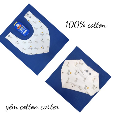 Khăn yếm tam giác mát nhẹ mùa hè cho bé ăn dặm cotton carter 100% Cotton