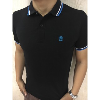 Áo Thun Nam cổ bẻ Masimo Trơn Đen Xuất khẩu, Áp Phông Nam có cổ chất liệu cotton thun mặc siêu mát