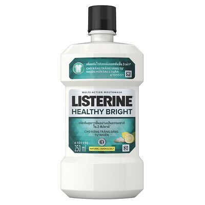COMBO Nước súc miệng Listerine Healthy Bright 750ml -Miếng ngậm Listerine 1 vỉ 3 hộp