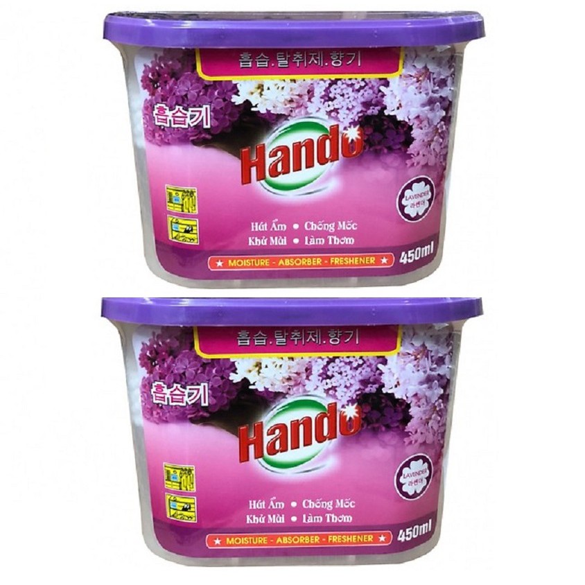 Bộ 2 bình hút ẩm khử mùi Hando 450ml (Hương Lavender)