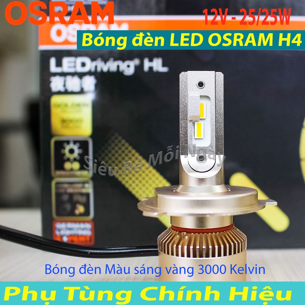 BÓNG ĐÈN OSRAM LED H4 XE SH, DYLAN, ATTILA, MÔ TÔ, Ô TÔ TĂNG SÁNG PHÁ SƯƠNG VÀNG