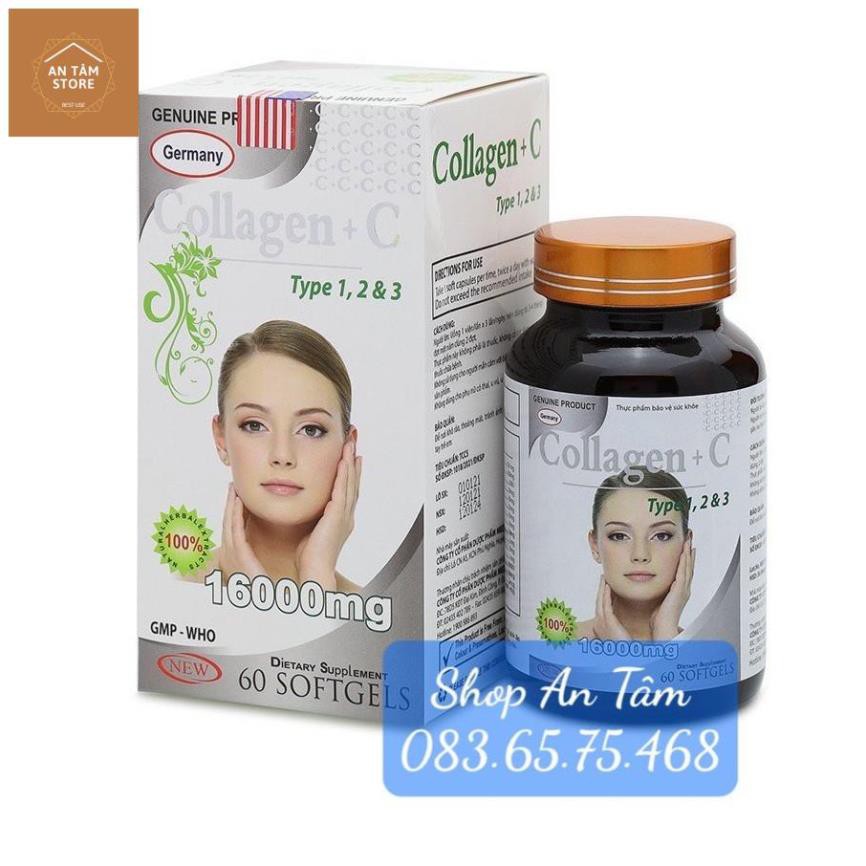 (Chính Hãng) Viên uống đẹp da Collagen +C Type 123 giảm thâm nám tàn nhang - Hộp 60 viên