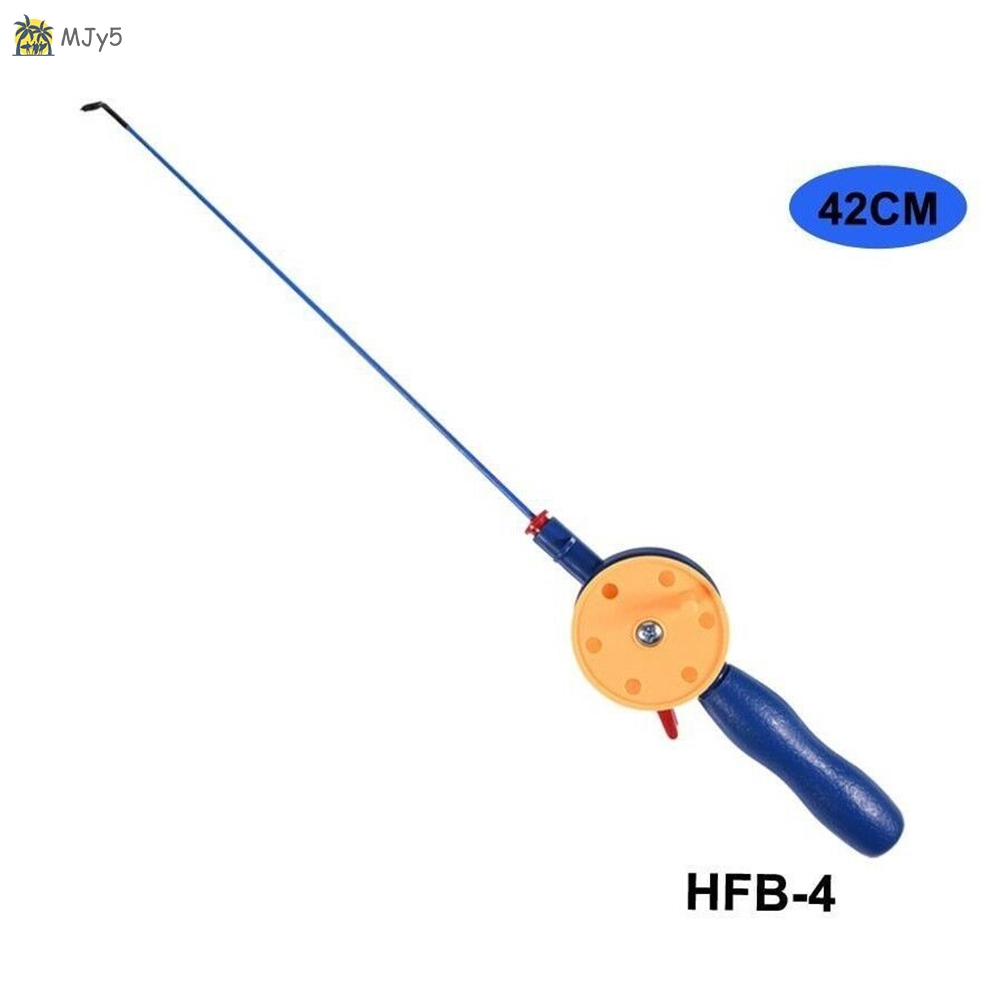 Cần câu cá trên băng trong mùa đông có cuộn quay dây câu tay cầm bằng gỗ mềm cực nhẹ