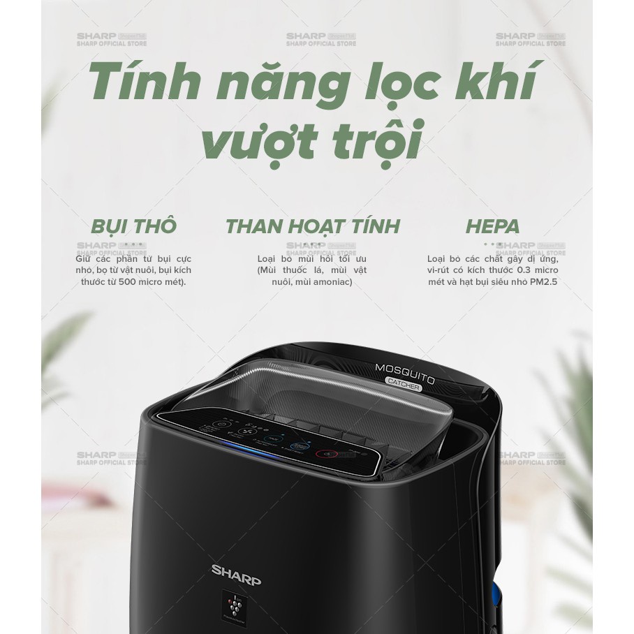 Máy Lọc Không Khí Bắt Muỗi Sharp FP-JM40V-B Tặng FZ-STS2M