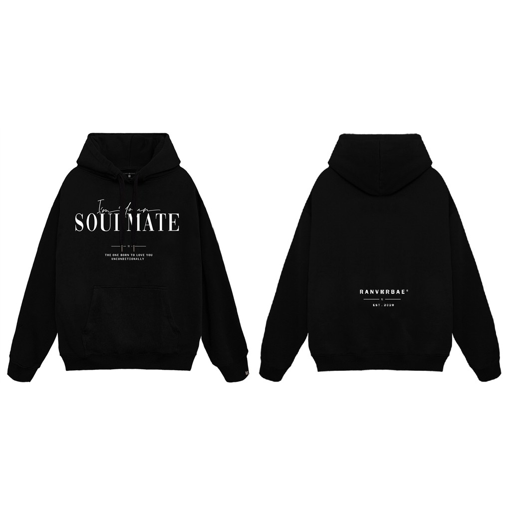 Áo Hoodie RANVERBAE SOULMATE Đen