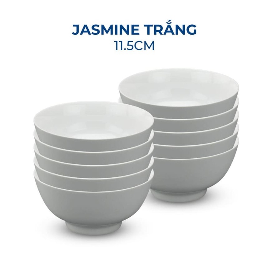 Chén cơm Minh Long Trắng 11.5 cm loại Jasmine - Bát ăn cơm cao cấp chất liệu sứ không có loại chất độc hại cho sức khỏe