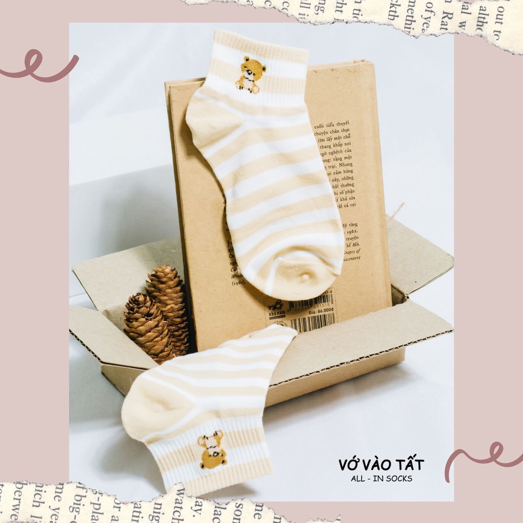 TẤT VỚ NỮ CỔ NGẮN NÂU VÀNG