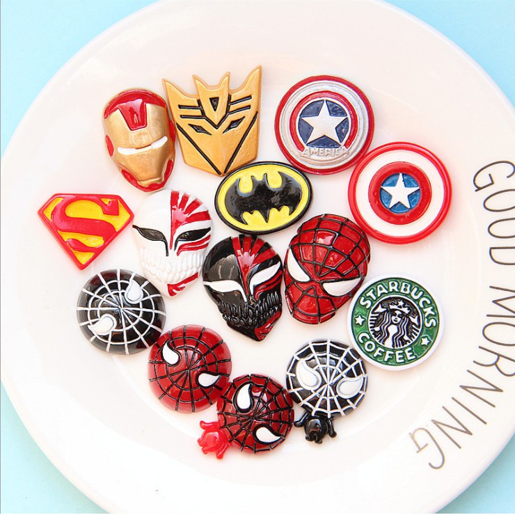 Charm mặt nạ các hero Marvel Avenger và Anime Tokyo Ghoul cho các bạn trang trí dép Crocs, điện thoại, DIY