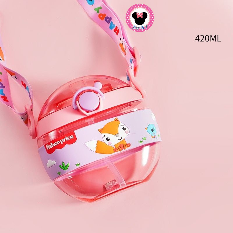 Bình nước hãng DISNEY . Bình tròn siêu đẹp cho Bé , có ống hút và dây đeo