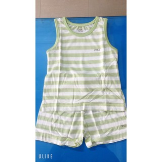 Bộ ba lỗ Nous kẻ xanh cốm trắng