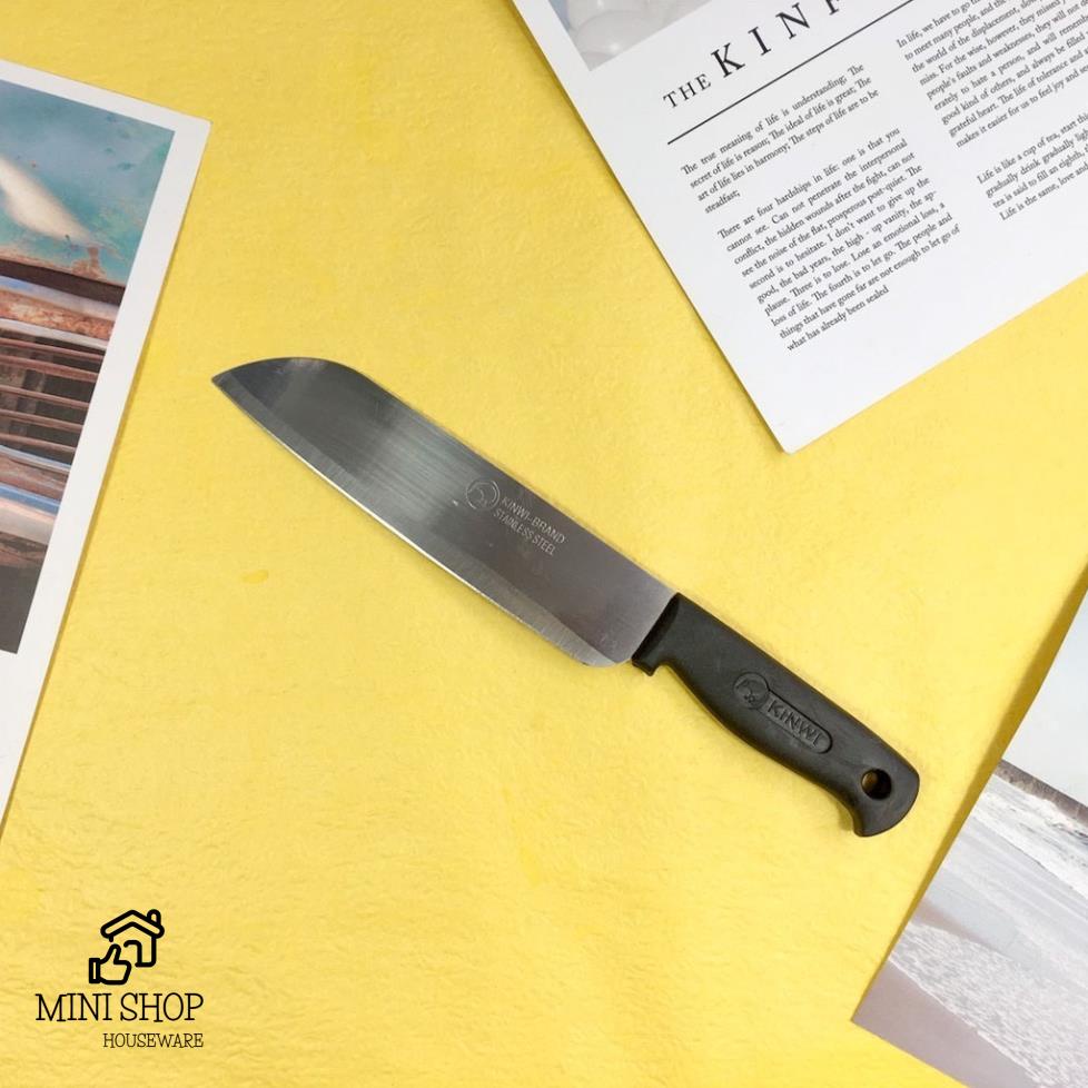 Dao Kinwi Stainless Steel Kitchen Knife Cán Nhựa Đen Dài 27cm - No.477