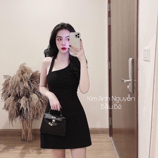 Váy umi đen dây chéo điệu đà