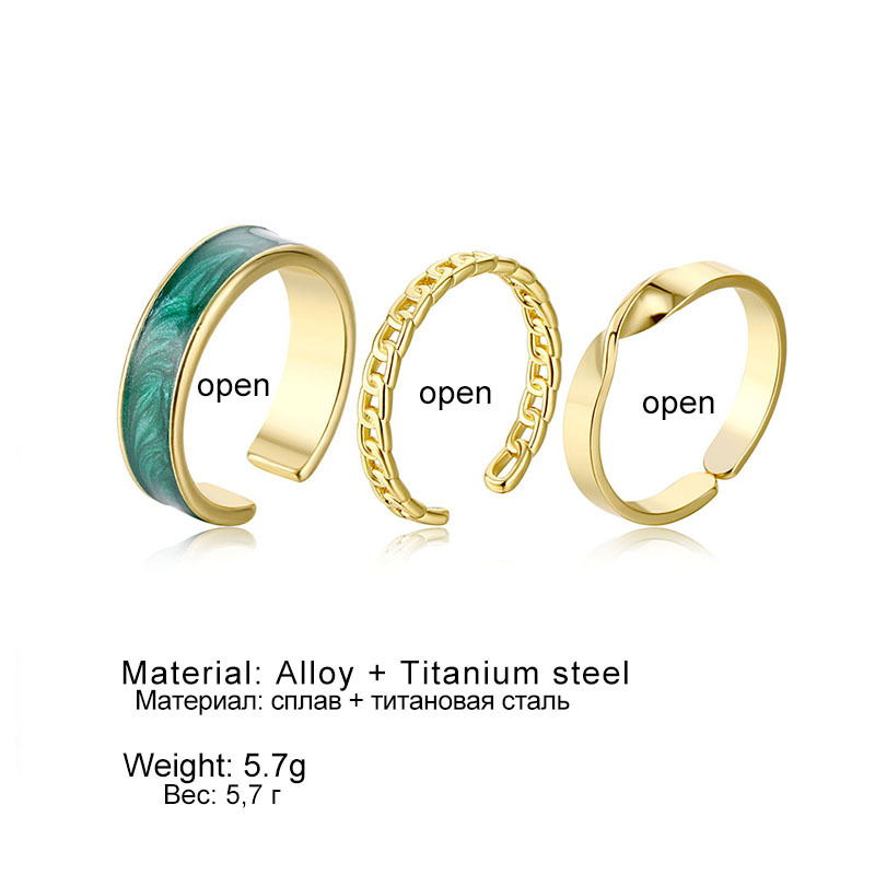 Set 3 Nhẫn Đeo Tay Kim Loại Thời Trang Cho Nữ